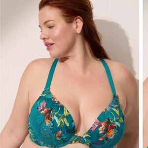 Cacique Seriously Sexy Front-Close Strappy-Back Boost Plunge Bra 44DD